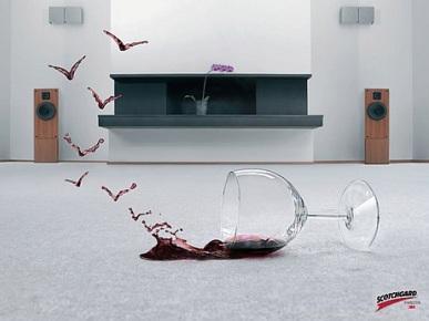 Carpet protection treatment applied across a room