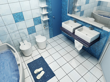 Tile floor and grout lines receiving a deep clean